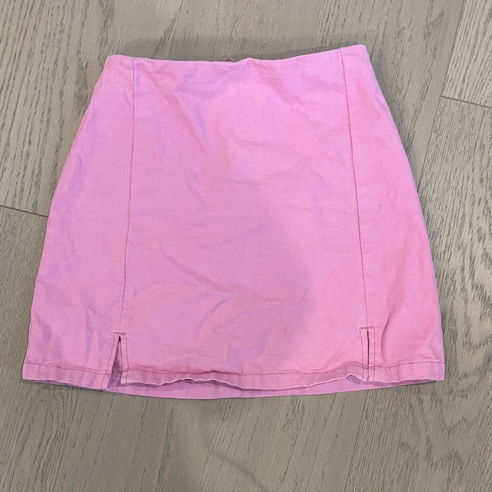 Brandy Melville Pink Denim Mini Skirt- RARE